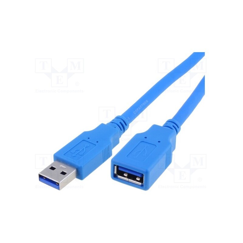 1 pcs x AMPHENOL - TCR-01513 - Cable, USB 3.0, USB A socket,USB A plug, nickel plated, 1.5m
