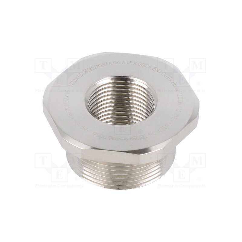 1 pcs x HUMMEL - 1.879.3220.50 - Reduction of threads for glands, Int.thread: M20, brass, nickel