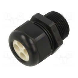 1 pcs x HUMMEL - 1.597.1001.71 - Cable gland, multi-hole, NPT1', IP65, polyamide, black, Holes no: 4