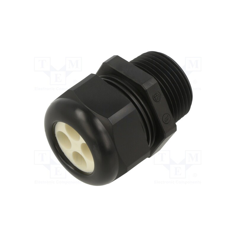 1 pcs x HUMMEL - 1.597.1001.71 - Cable gland, multi-hole, NPT1', IP65, polyamide, black, Holes no: 4