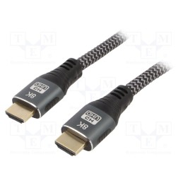 1 pcs x GEMBIRD - CCB-HDMI8K-1M - Cable, HDMI 2.1, HDMI plug,both sides, textile, 1m, black, Core: Cu