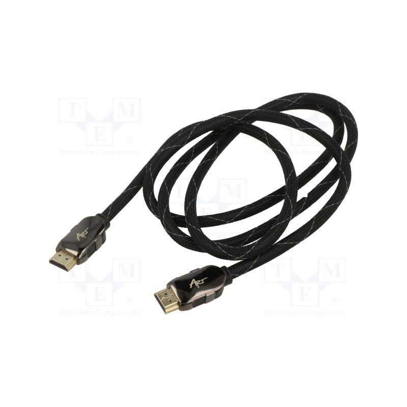 1 pcs x ART - KABH AL-01 - Cable, HDMI 1.4, HDMI plug,both sides, textile, 1.5m, black