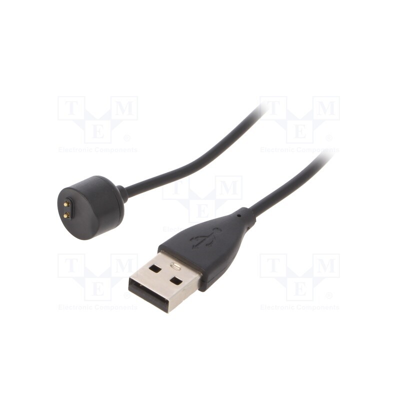 1 pcs x AKYGA - AK-SW-14 - Cable: for smartwatch charging, 0.5m, Xiaomi Mi Band 5, black, 1A