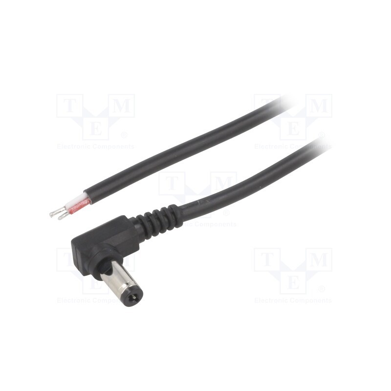 1 pcs x BQ CABLE - DC.CAB.4201.0150 - Cable, 2x0.5mm2, wires,DC 5,5/2,1 plug, angled, black, 1.5m