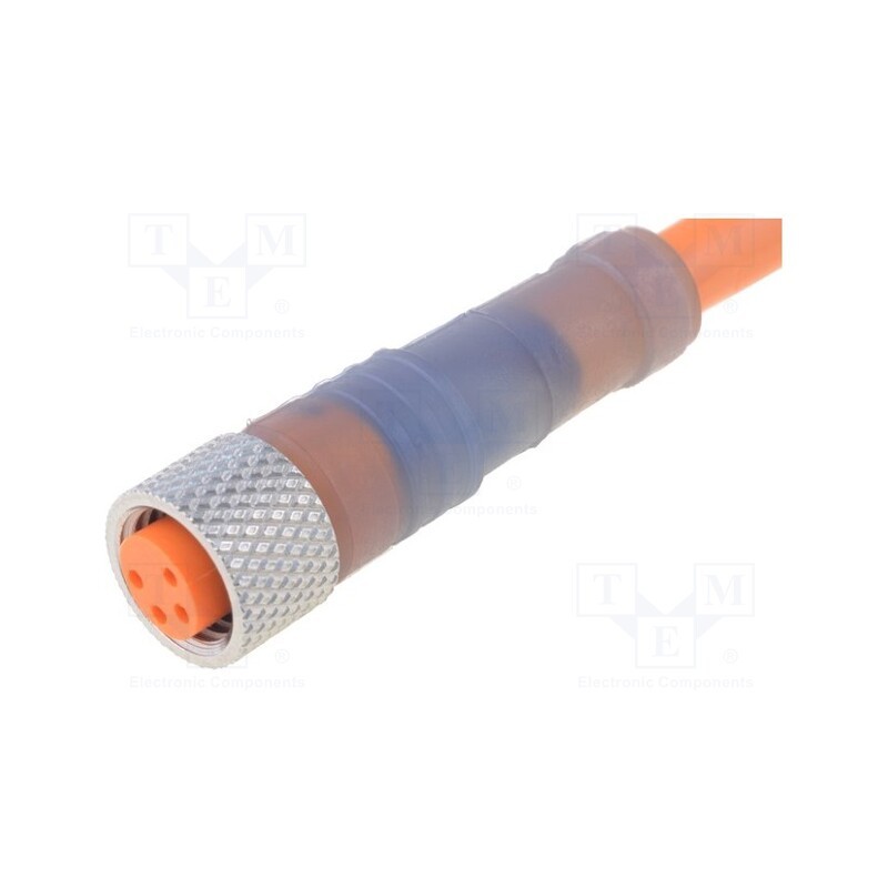 1 pcs x LUMBERG AUTOMATION - RKMV 4-07/10 M - Connection lead, M8, PIN: 4, straight, 10m, plug, 60VAC, 4A, -25÷80°C