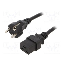 1 pcs x LOGILINK - CP152 - Cable, CEE 7/7 (E/F) plug,IEC C19 female, 1.8m, black, 16A, 250V