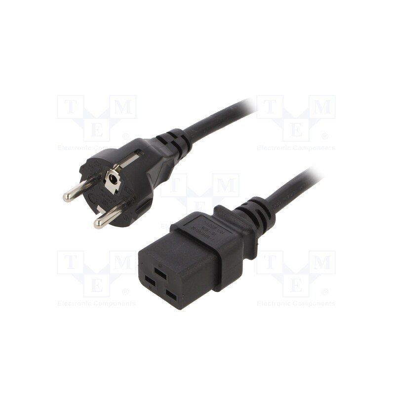 1 pcs x LOGILINK - CP152 - Cable, CEE 7/7 (E/F) plug,IEC C19 female, 1.8m, black, 16A, 250V
