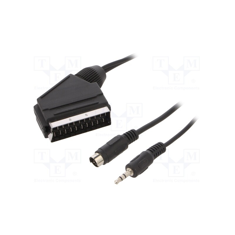 1 pcs x GEMBIRD - CCV-4444-5M - Cable, DIN mini 4pin plug,Jack 3.5mm 3pin plug,SCART plug, 5m