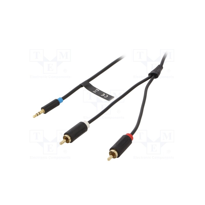 1 pcs x VENTION - BCLBJ - Cable, Jack 3.5mm plug,RCA plug x2, 5m, Plating: gold-plated