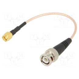 1 pcs x MUELLER ELECTRIC - BU-4150028006 - Cable, 50Ω, 0.15m, BNC plug,SMA plug, shielded, -65÷150°C, 6'
