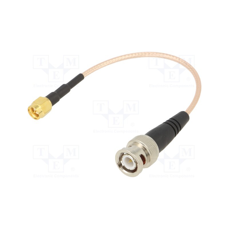 1 pcs x MUELLER ELECTRIC - BU-4150028006 - Cable, 50Ω, 0.15m, BNC plug,SMA plug, shielded, -65÷150°C, 6'