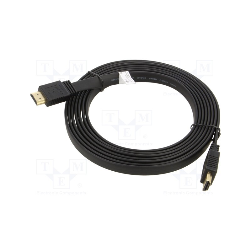 1 pcs x Goobay - 61280 - Cable, HDCP 2.2,HDMI 2.0,flat, HDMI plug,both sides, PVC, 3m