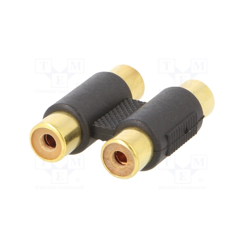 1 pcs x GEMBIRD - A-2RCAFF-01 - Adapter, RCA socket x2,both sides, Plating: gold-plated, black