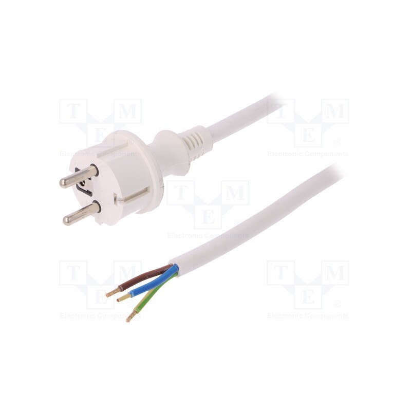 1 pcs x PLASTROL - W-98394 - Cable, 3x2.5mm2, CEE 7/7 (E/F) plug,wires,SCHUKO plug, PVC, 4m