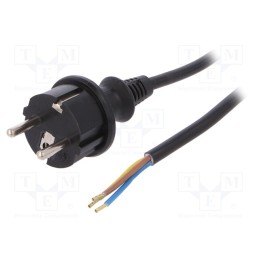 1 pcs x PLASTROL - W-98376 - Cable, 3x1mm2, CEE 7/7 (E/F) plug,wires,SCHUKO plug, PVC, 4m