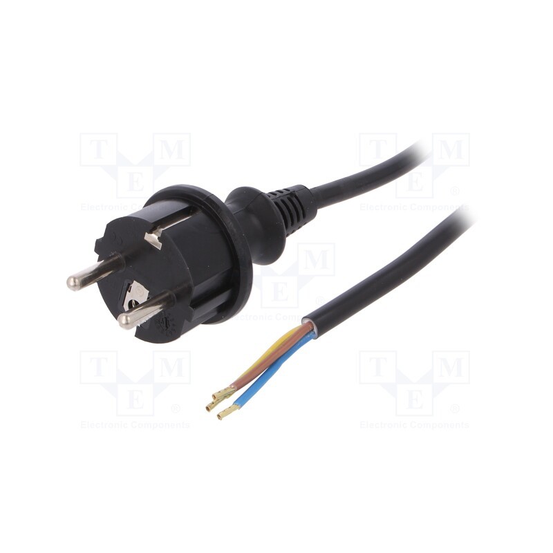 1 pcs x PLASTROL - W-98376 - Cable, 3x1mm2, CEE 7/7 (E/F) plug,wires,SCHUKO plug, PVC, 4m