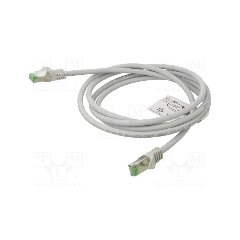 1 pcs x Goobay - 61116 - Patch cord, S/FTP, Cat 8.1, stranded, Cu, LSZH, grey, 2m, 26AWG