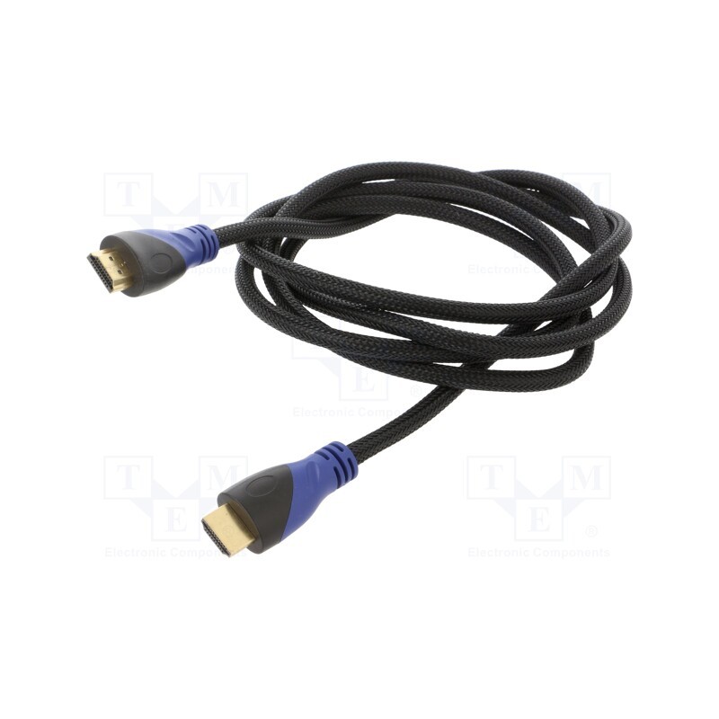 1 pcs x SAVIO - SAVKABELCL-48 - Cable, HDMI 1.4, HDMI plug,both sides, Len: 2m, black, 30AWG