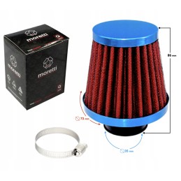 Silver conical air filter, diameter 35mm