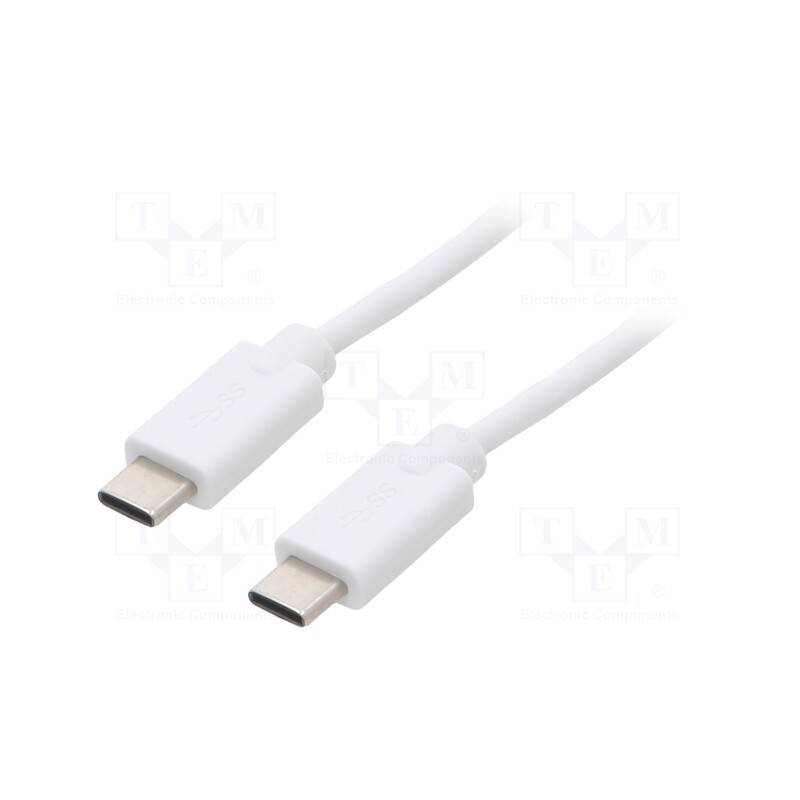 1 pcs x QOLTEC - 52346 - Cable, USB 2.0, USB C plug,both sides, 2m, white