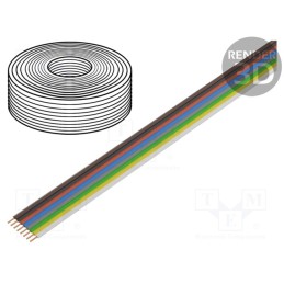 1 rol x DONAU ELEKTRONIK - 119-885 - Wire: ribbon, FBK Toy, 8x0.14mm2, stranded, Cu, PVC, 250V, 5m