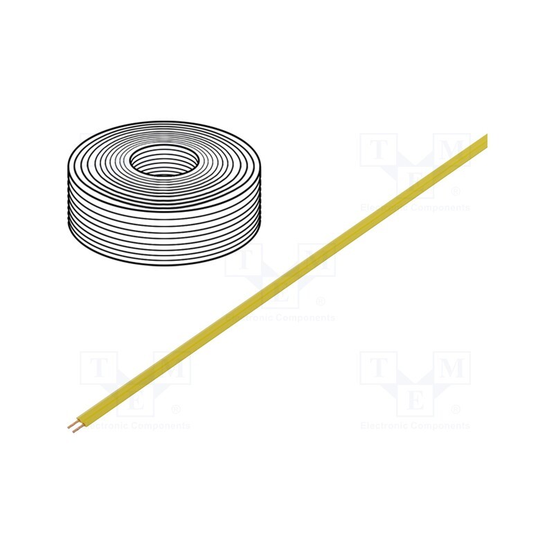 1 rol x DONAU ELEKTRONIK - 114-33 - Wire, LiYz, 2x0.08mm2, 60V, Package: 5m, Cu, stranded, yellow