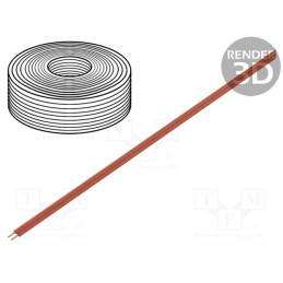 1 rol x DONAU ELEKTRONIK - 114-00 - Wire, LiYz, 2x0.08mm2, 60V, Package: 5m, Cu, stranded, red