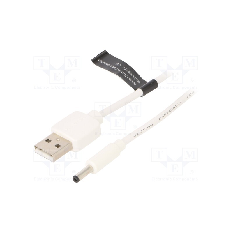 1 pcs x VENTION - CEXWD - Cable, USB A plug,DC 3,5/1,35 plug, white, 0.5m, Core: Cu