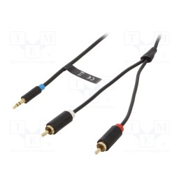 1 pcs x VENTION - BCLBF - Cable, Jack 3.5mm plug,RCA plug x2, 1m, Plating: gold-plated