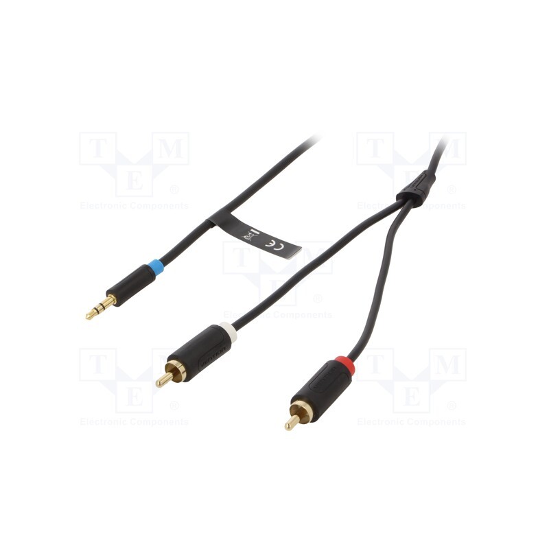 1 pcs x VENTION - BCLBF - Cable, Jack 3.5mm plug,RCA plug x2, 1m, Plating: gold-plated