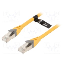 1 pcs x VENTION - IBHYG - Patch cord, S/FTP, 6a, OFC, PVC, yellow, 1.5m, RJ45 plug,both sides