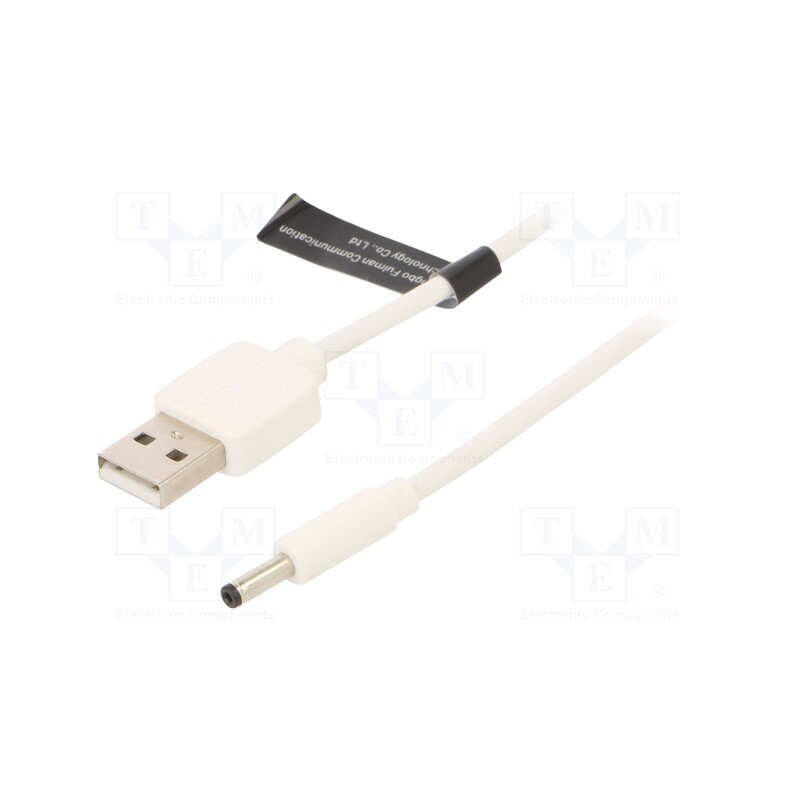 1 pcs x VENTION - CEXWF - Cable, USB A plug,DC 3,5/1,35 plug, white, 1m, Core: Cu