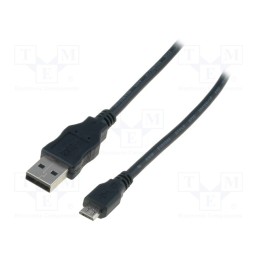 1 pcs x DIGITUS - AK-300110-018-S - Cable, USB 2.0, USB A plug,USB B micro plug, nickel plated, 1.8m