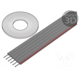 1 rol x CONNFLY - DS1057-06A282R-30.5 - Wire: ribbon, 1.27mm, stranded, Cu, unshielded, PVC, grey, 30.5m