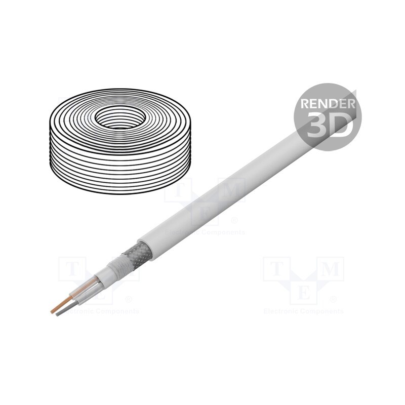 1 m x TASKER - C128 WHITE - Wire: microphone cable, 2x0.35mm2, white, OFC, -15÷70°C, PVC