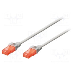 1 pcs x DIGITUS - DK-1512-025 - Patch cord, U/UTP, 5e, stranded, CCA, PVC, grey, 2.5m, 26AWG