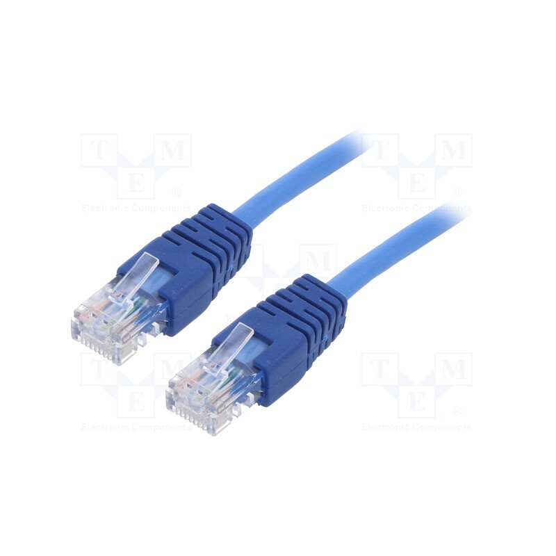 1 pcs x GEMBIRD - PP12-1.5M/B - Patch cord, U/UTP, 5e, stranded, CCA, PVC, blue, 1.5m, 26AWG