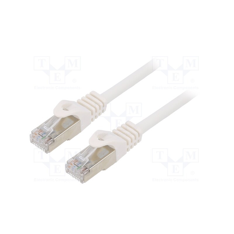 1 pcs x GEMBIRD - PP6-5M/W - Patch cord, F/UTP, 6, stranded, CCA, PVC, white, 5m, RJ45 plug, 26AWG