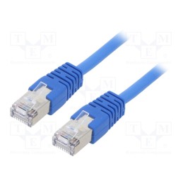 1 pcs x GEMBIRD - PP22-0.5M/B - Patch cord, F/UTP, 5e, stranded, CCA, PVC, blue, 0.5m, 26AWG