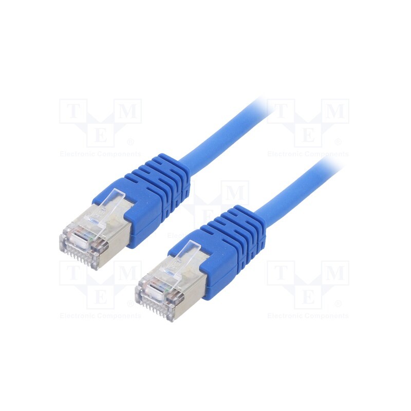1 pcs x GEMBIRD - PP22-0.5M/B - Patch cord, F/UTP, 5e, stranded, CCA, PVC, blue, 0.5m, 26AWG