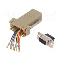 1 pcs x DIGITUS - AK-610516-000-I - Adapter, D-Sub 9pin socket,RJ45 socket