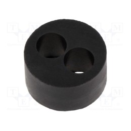 1 pcs x HELUKABEL - HELUTOP HT-MFDE M20 2X6 - Insert for gland, 6mm, M20, IP68, NBR rubber, Holes no: 2, HT-MFDE