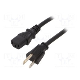1 pcs x SCHURTER - 6009.1315 - Cable, 3x18AWG, IEC C13 female,NEMA 5-15 (B) plug, PVC, 2.5m