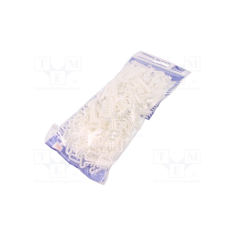 1 pcg x PAWBOL - H.7315 - Holder, white, for flat cable,YDYp 4x2,5, 100pcs, USMP 4, 6÷7mm