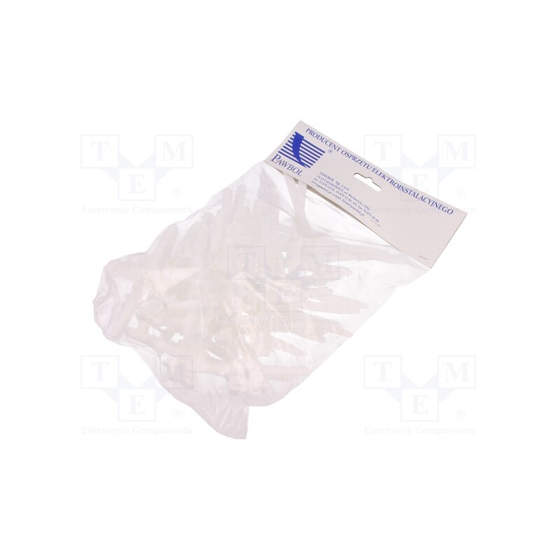 1 pcg x PAWBOL - H.7204A - Holder, white, Ømount.hole: 10mm, L: 130mm, 25pcs, UM 10