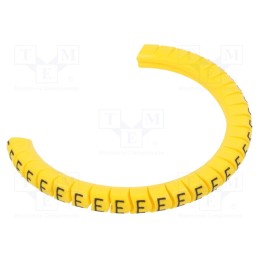 1 pcg x PARTEX - PA-10003PV40.E - Markers, Marking: E, 2.5÷5mm, PVC, yellow, -30÷60°C, leaded, PA-1