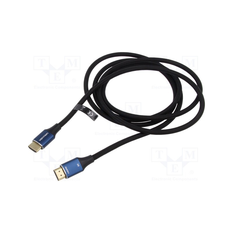 1 pcs x VENTION - ALGLI - Cable, HDMI 2.1, HDMI plug,both sides, PVC, textile, Len: 3m, black