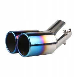 Car exhaust muffler with double outlet