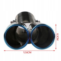 Car exhaust muffler with double outlet