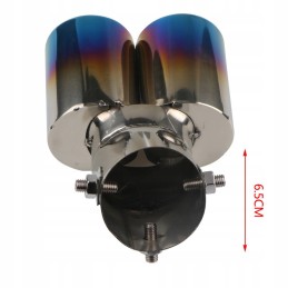 Car exhaust muffler with double outlet